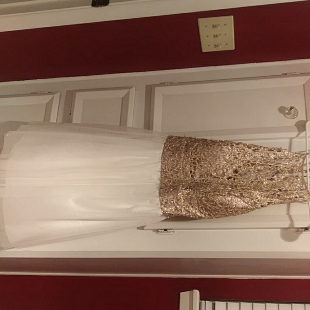 Gold and white dress